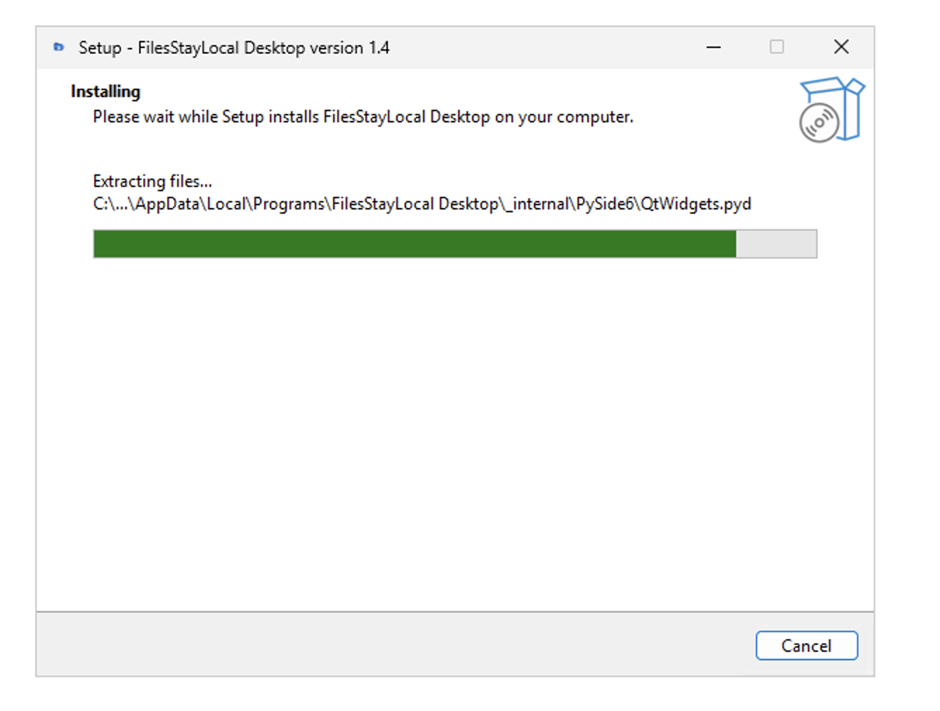 FilesStayLocal Desktop being installed on Windows