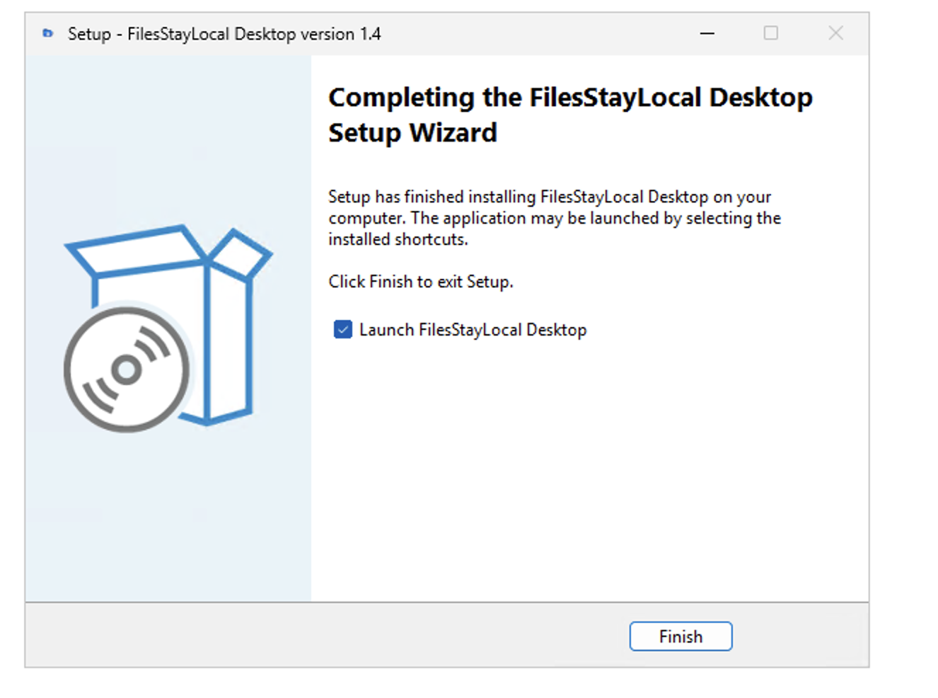 FilesStayLocal Desktop installation completed successfully